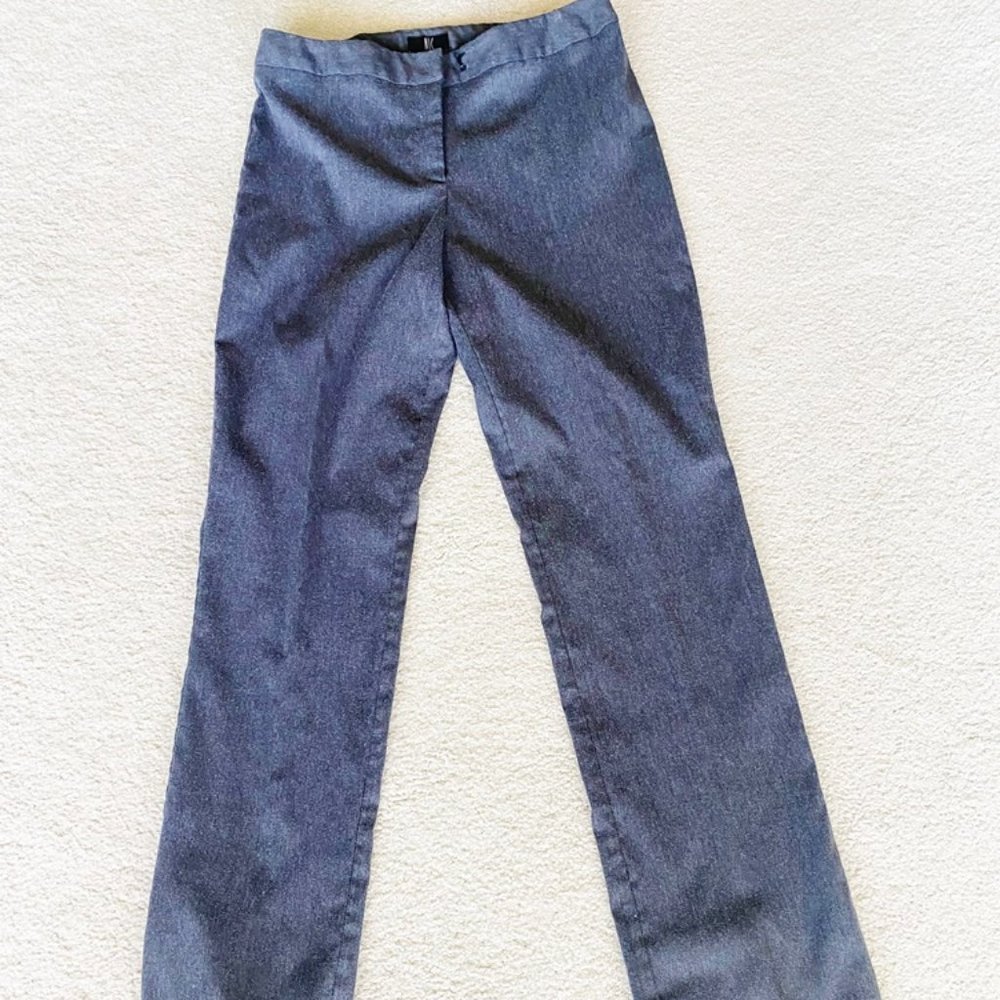 NIC Womens Dress Pants Charcoal Gray Mid Rise Slim Leg Zip Fly Career USA 12